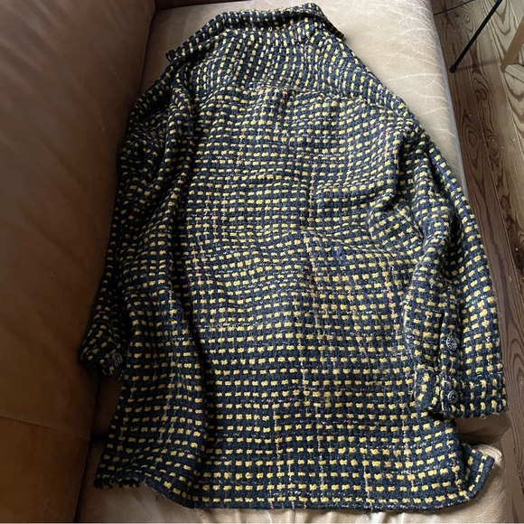 The Kooples wool blend black texture shacket overshirt rhinestone buttons tweed - Picture 3 of 8